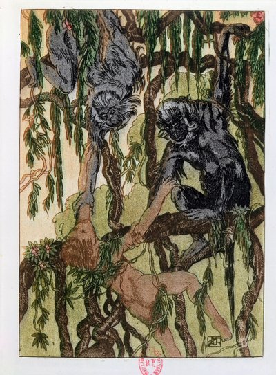 Mowgli and the Monkeys, Illustration from 